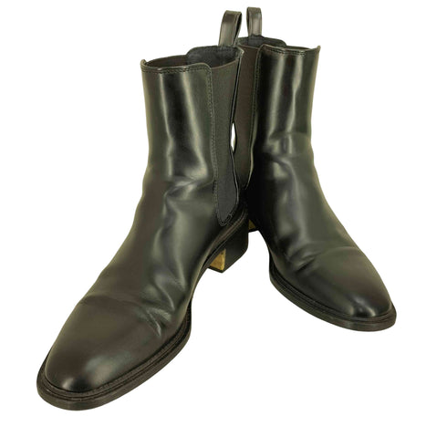 ザラ ZARA メタリックブロックヒールアンクルブーツ レディース 40