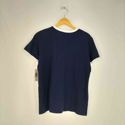 ポロバイラルフローレン Polo by RALPH LAUREN 裾ロゴ ツートン リンガーTシャツ レディース import:M