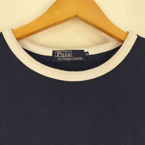 ポロバイラルフローレン Polo by RALPH LAUREN 裾ロゴ ツートン リンガーTシャツ レディース import:M