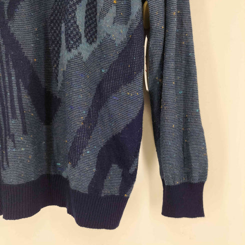 Tumelux フランス製 総柄 ハーフジップ ニットポロシャツ メンズ JPN:5