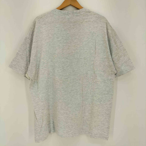 ヘインズ Hanes 90s USA製 BEEFY 袖裾シングルステッチ メッセージプリント 霜降り クルーネック半袖Tシャツ メンズ import:XL