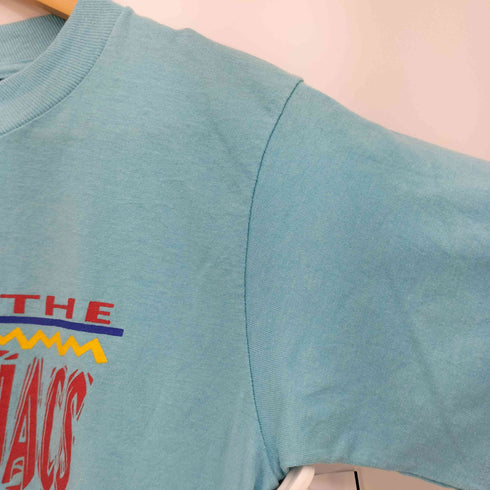 フルーツオブザルーム FRUIT OF THE LOOM 90s USA製 BEST 袖裾シングルステッチ OMERMANIACS プリント クルーネック半袖Tシャツ メンズ import:S
