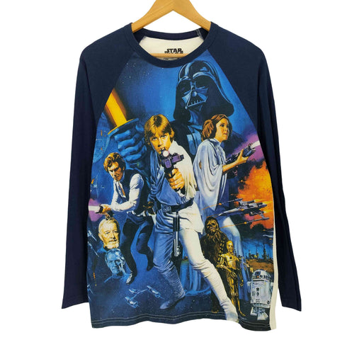 ムービー 大判プリント ラグランスリーブ 長袖 Tシャツ メンズ MD