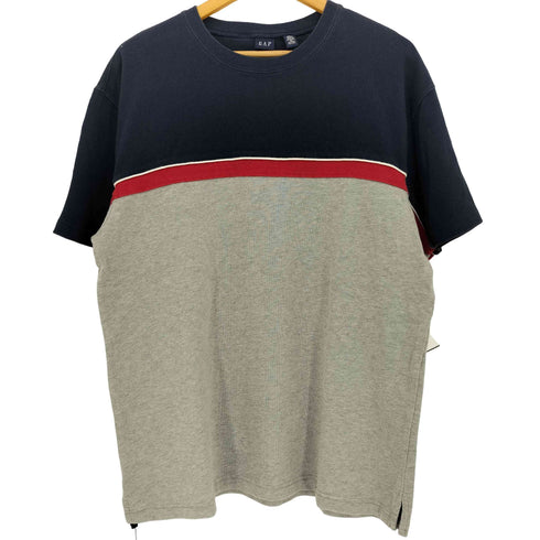 ギャップ Gap 90s~00s 紺タグ チェストボーダー クルーネック半袖Tシャツ メンズ JPN:M