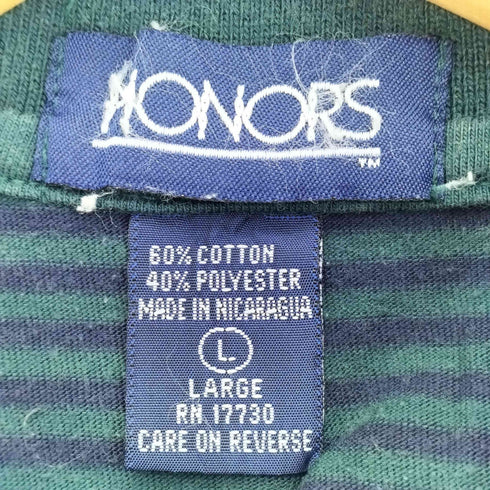 オナーズ HONORS 90s~00s ボーダー 半袖ポロシャツ メンズ import:L