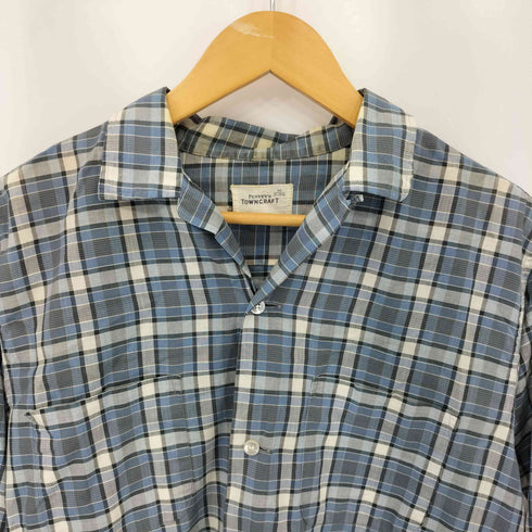 ペニーズタウンクラフト PENNEYS TOWNCRAFT 50-60S 船タグ ボックスシルエット オープンカラーチェックシャツ メンズ M