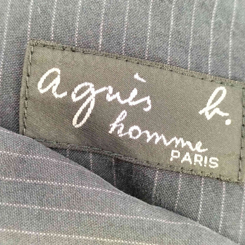 アニエスベーオム Agnes b.homme 00S ルーマニア製 ピンストライプ 2Bテーラードジャケット メンズ EUR:50