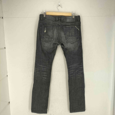 CULT OF INDIVIDUALITY ダメージブジップフライブラックデニムパンツ import メンズ W30 L33