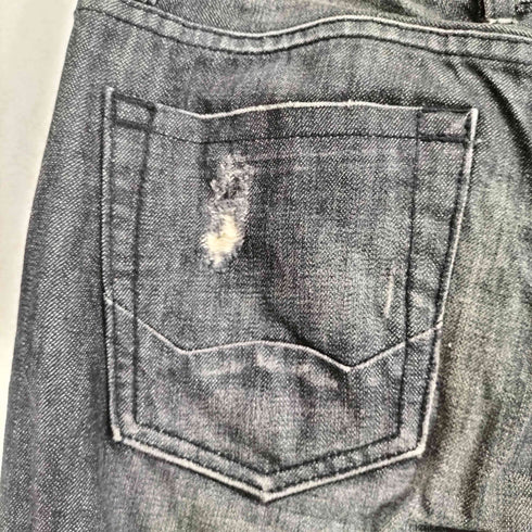 CULT OF INDIVIDUALITY ダメージブジップフライブラックデニムパンツ import メンズ W30 L33