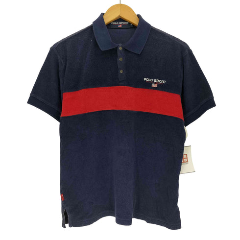 ポロスポーツラルフローレン POLO SPORT RALPH LAUREN ロゴ刺繍 パイル地 バイカラー 半袖ポロシャツ メンズ import:M