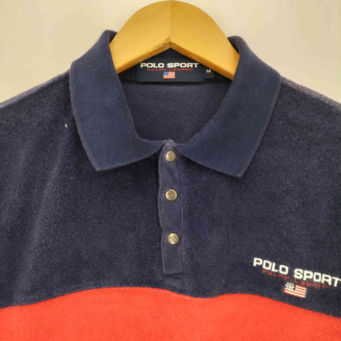 ポロスポーツラルフローレン POLO SPORT RALPH LAUREN ロゴ刺繍 パイル地 バイカラー 半袖ポロシャツ メンズ import:M