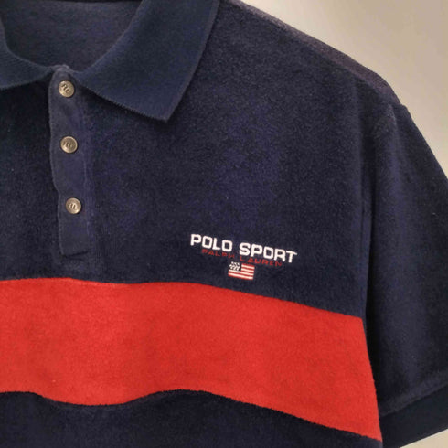 ポロスポーツラルフローレン POLO SPORT RALPH LAUREN ロゴ刺繍 パイル地 バイカラー 半袖ポロシャツ メンズ import:M