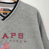チャップスラルフローレン CHAPS RALPH LAUREN 90s 星条旗 ロゴ刺繍 Vネックスウェット メンズ import:L