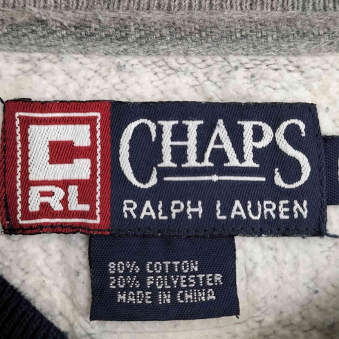 チャップスラルフローレン CHAPS RALPH LAUREN 90s 星条旗 ロゴ刺繍 Vネックスウェット メンズ import:L