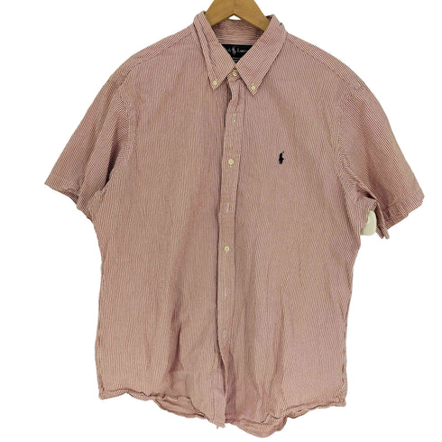 ラルフローレン RALPH LAUREN custom fit シアサッカー ストライプ BDシャツ メンズ import:XL