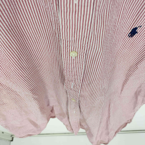ラルフローレン RALPH LAUREN custom fit シアサッカー ストライプ BDシャツ メンズ import:XL