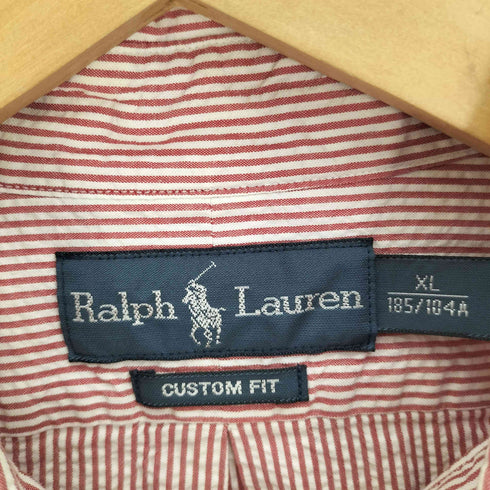 ラルフローレン RALPH LAUREN custom fit シアサッカー ストライプ BDシャツ メンズ import:XL