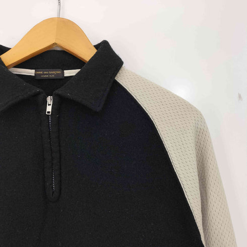 コムデギャルソンオムプリュス COMME des GARCONS HOMME PLUS 03aw Curve期 ウール縮絨 異素材切替 ニットポロ メンズ