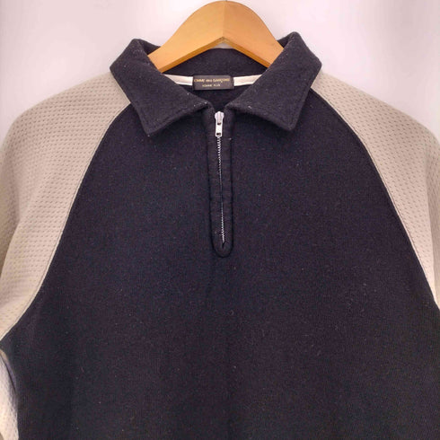 コムデギャルソンオムプリュス COMME des GARCONS HOMME PLUS 03aw Curve期 カーブ期 ウール縮絨 異素材切替 ニットポロ メンズ