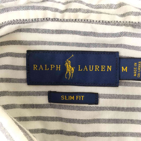 ラルフローレン RALPH LAUREN slim fit ポニー刺しゅう 半袖 ボタンダウンシャツ メンズ JPN:M