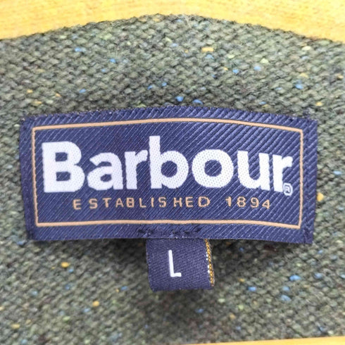 バブアー Barbour フロント刺繍 ネップ加工 クルーネックニット メンズ import:L