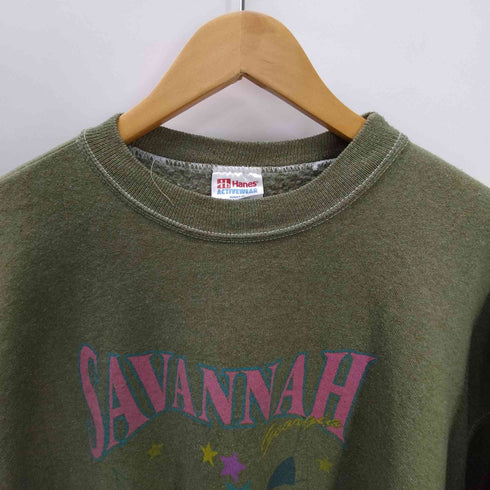ヘインズ Hanes 90S USA製 SAVANNAH Atlanta 1996 両面 プリント スウェット トレーナー 霜降り メンズ import:XL