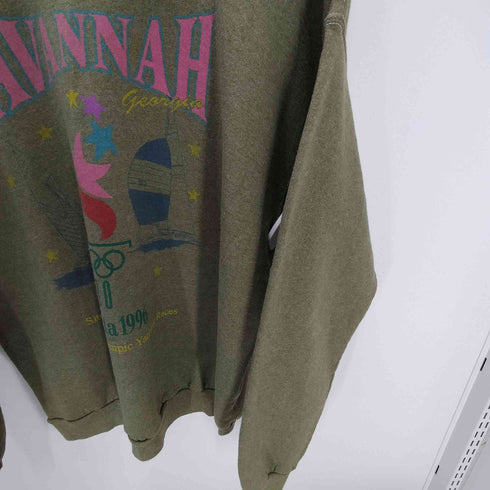 ヘインズ Hanes 90S USA製 SAVANNAH Atlanta 1996 両面 プリント スウェット トレーナー 霜降り メンズ import:XL