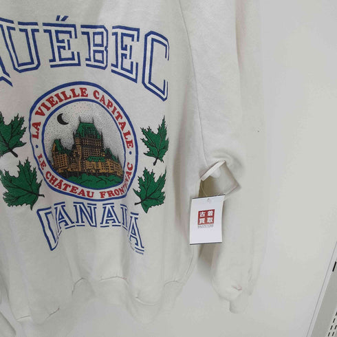 Quality Goods J.M.D Inc. 90S カナダ製 QUEBEC CANADA 3段 プリント カレッジ ラグラン スウェット トレーナー メンズ import:M