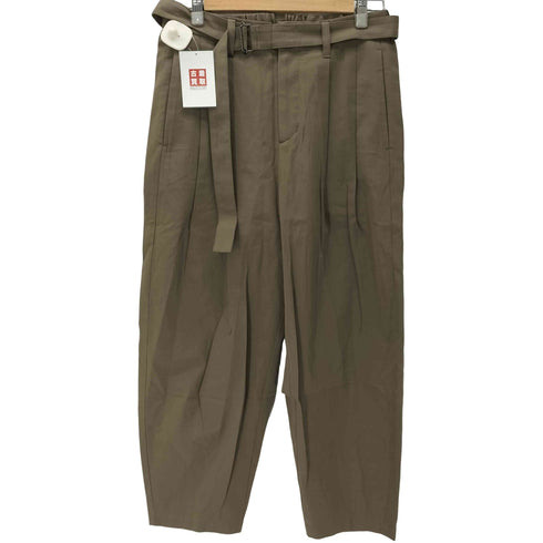 カズユキクマガイアタッチメント KAZUYUKI KUMAGAI ATTACHMENT 強撚ギャバ ベルト付きワイドテーパードパンツ メンズ JPN:3