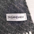 イヴサンローラン Yves Saint Laurent 90s イタリア製 OLD 総柄 ロゴ刺繍 ウール フリンジマフラー メンズ