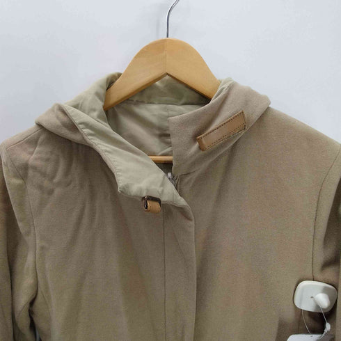 コムサデモード COMME CA DU MODE カシミヤ 100% リバーシブル フーデット カシミア ロング コート レディース