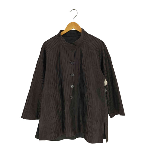 リバーシブル プリーツ シルク ショートコート レディース M-L