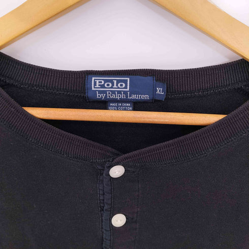 ポロバイラルフローレン Polo by RALPH LAUREN 90s 同色 ポニー刺繍 ヘンリーネック Tシャツ ボックスシルエット メンズ import:XL