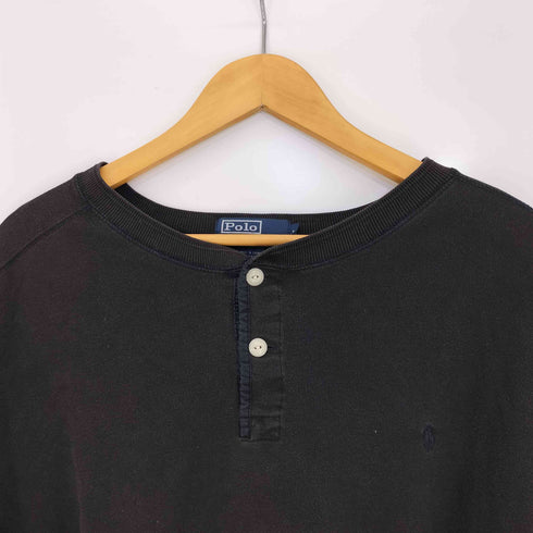 ポロバイラルフローレン Polo by RALPH LAUREN 90s 同色 ポニー刺繍 ヘンリーネック Tシャツ ボックスシルエット メンズ import:XL