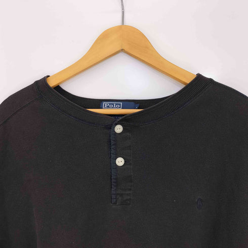 ポロバイラルフローレン Polo by RALPH LAUREN 90s 同色 ポニー刺繍 ヘンリーネック Tシャツ ボックスシルエット メンズ import:XL