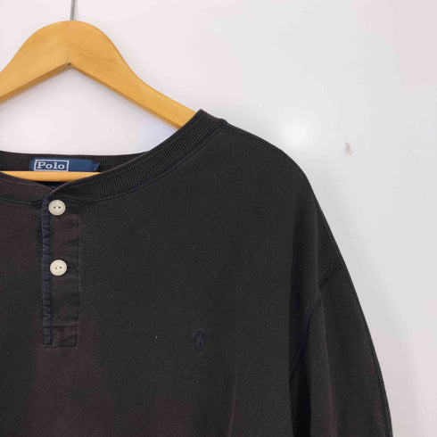 ポロバイラルフローレン Polo by RALPH LAUREN 90s 同色 ポニー刺繍 ヘンリーネック Tシャツ ボックスシルエット メンズ import:XL