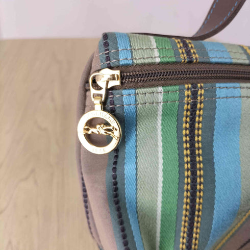 ロンシャン LONGCHAMP マルチストライプ柄ミニハンドバッグ レディース