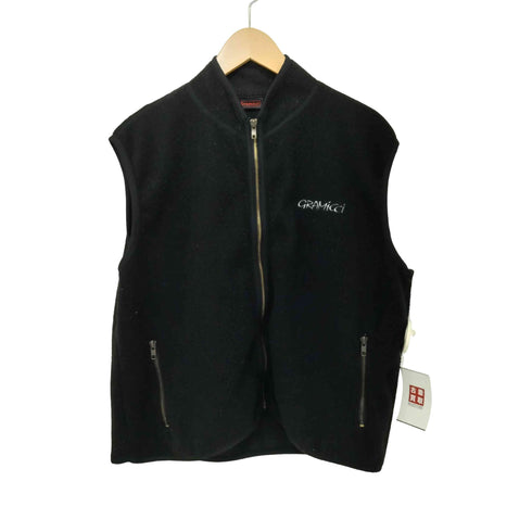 グラミチ GRAMICCI 80-90s USA製 旧タグ ロゴ刺繍 フリースベスト メンズ import:M