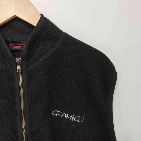 グラミチ GRAMICCI 80-90s USA製 旧タグ ロゴ刺繍 フリースベスト メンズ import:M