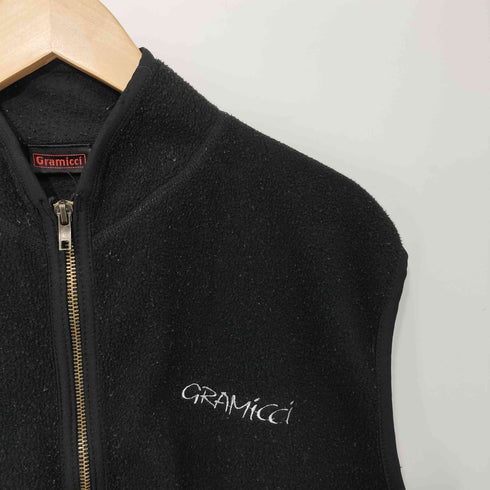 グラミチ GRAMICCI 80-90s USA製 旧タグ ロゴ刺繍 フリースベスト メンズ import:M