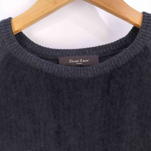 デミルクスビームス Demi-Luxe BEAMS 異素材切替 ウール100% ファー ニットワンピース レディース