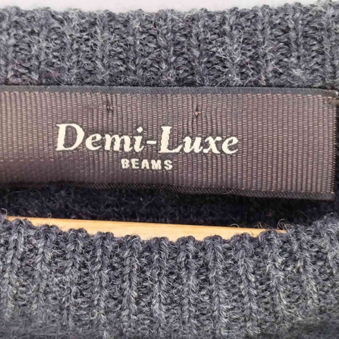 デミルクスビームス Demi-Luxe BEAMS 異素材切替 ウール100% ファー ニットワンピース レディース