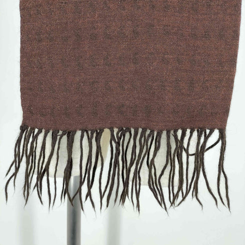 アニオナ AGNONA イタリア製 ボーダー フリンジ アルパカ混ウール マフラー レディース