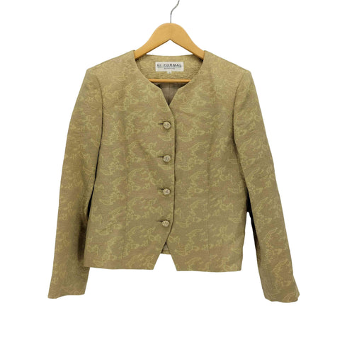 ジバンシィ GIVENCHY HI FORMAL ウール ノーカラー 金ボタン ジャケット レディース 16