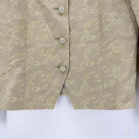 ジバンシィ GIVENCHY HI FORMAL ウール ノーカラー 金ボタン ジャケット レディース 16