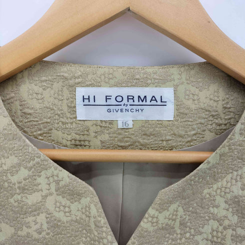 ジバンシィ GIVENCHY HI FORMAL ウール ノーカラー 金ボタン ジャケット レディース 16