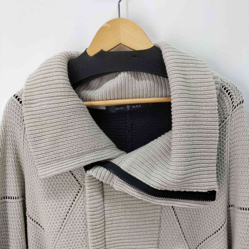 ノーアイディーブラック NO ID.BLACK ボリュームネックニットZIPポンチョ メンズ ONE SIZE