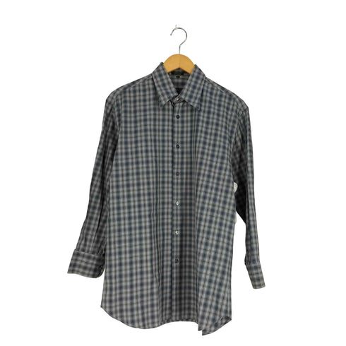 サルヴァトーレフェラガモ Salvatore Ferragamo イタリア製 チェック柄 コットン レギュラーカラー シャツ メンズ import:S