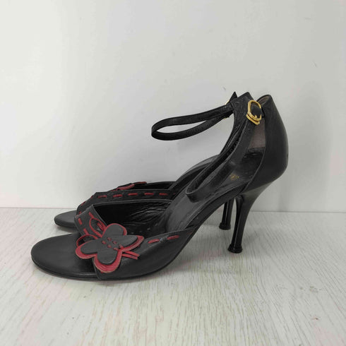 モスキーノ MOSCHINO 花 ステッチデザイン ヒールサンダル レディース 35 1/2