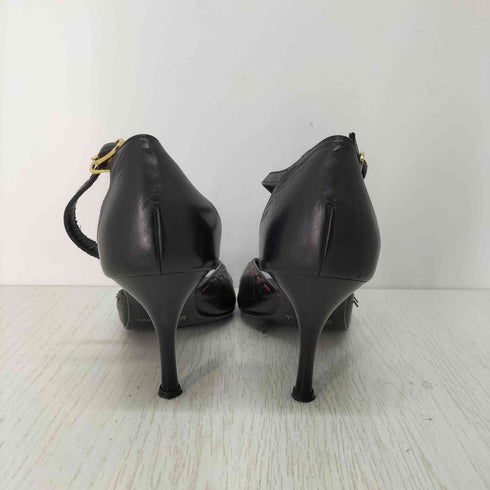 モスキーノ MOSCHINO 花 ステッチデザイン ヒールサンダル レディース 35 1/2
